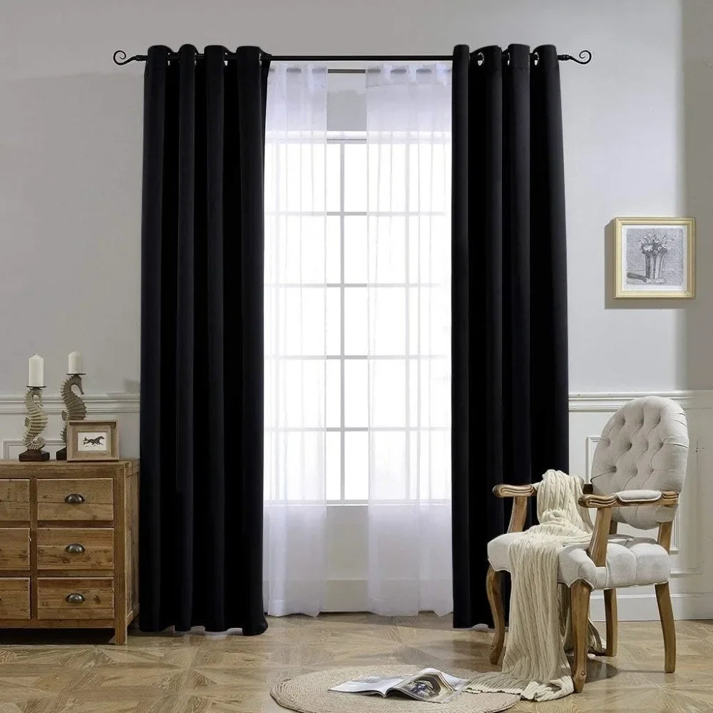 Ninety Percent Blackout Curtain For Bedroom And Living Room Grommet Panels