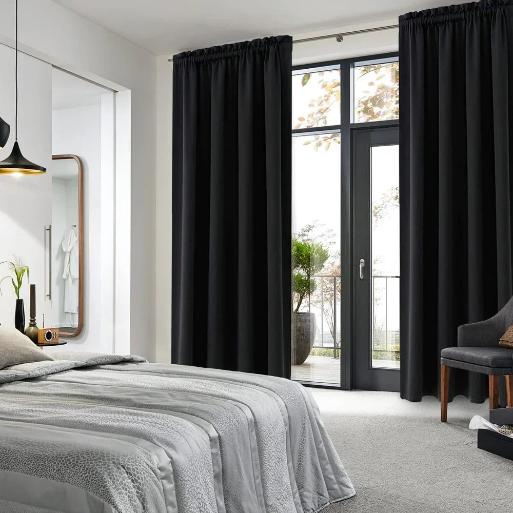 Thermal Insulated Blackout Curtain Panel With Grommet For Living Room