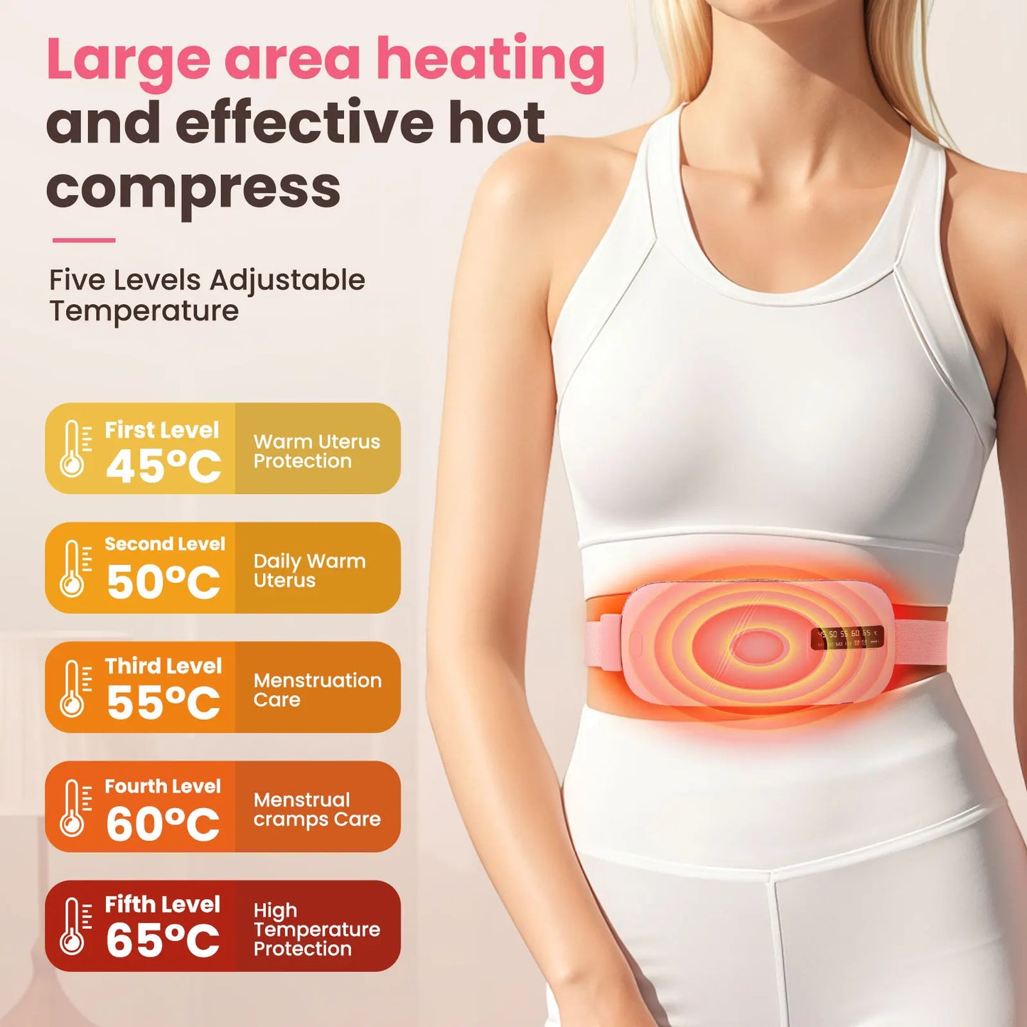AFDEAL Electric Heating Pad Menstrual Massager Belt
