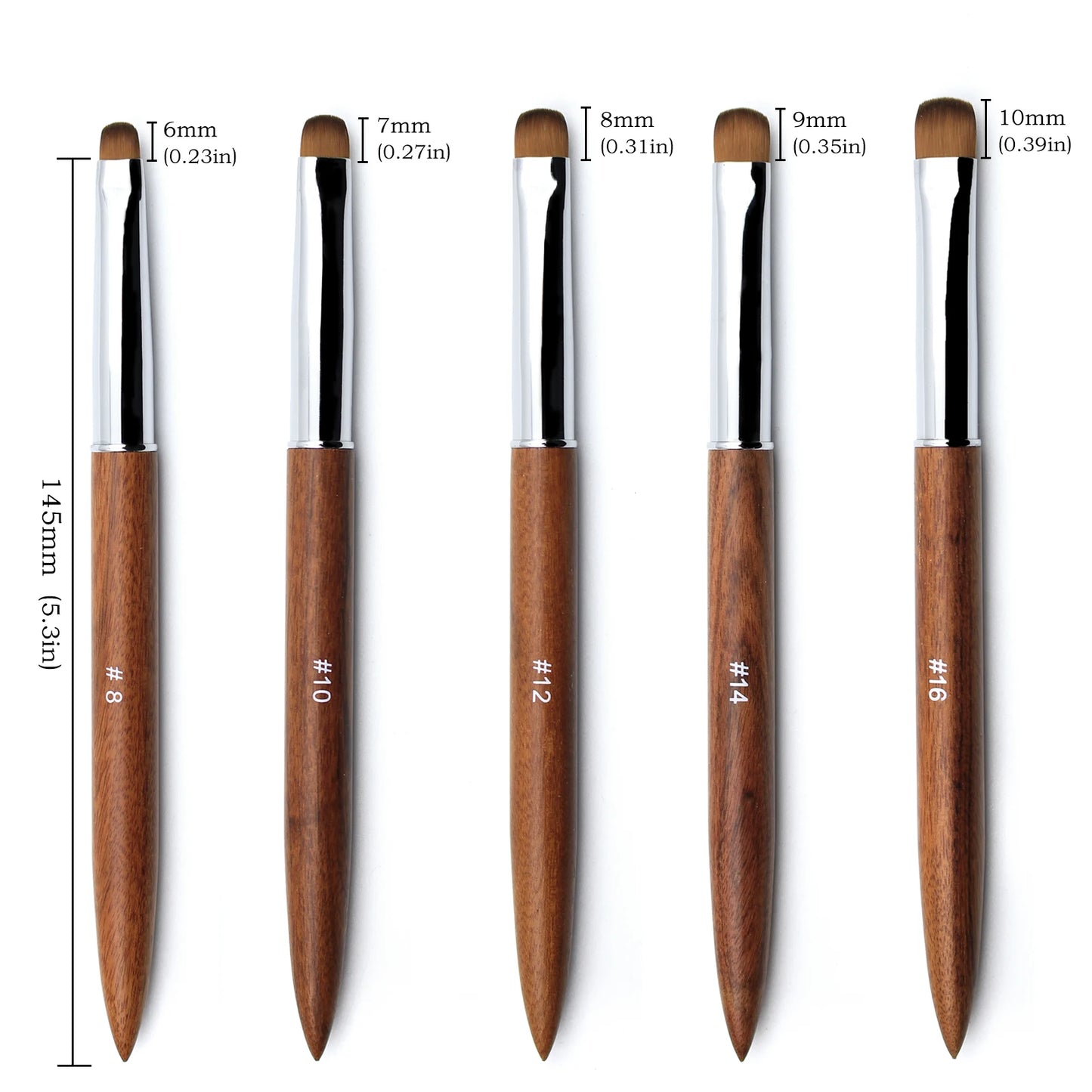 French Nail Art Brush Set With Sandalwood Handle Premium