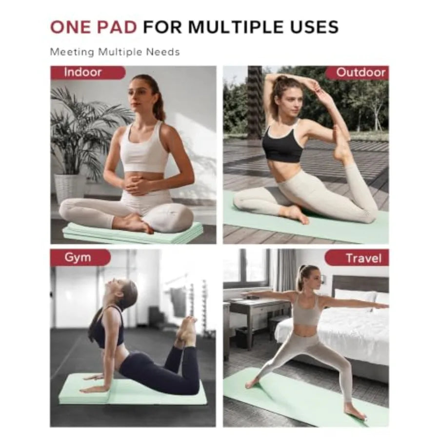 Foldable Yoga Mat Non Slip for Home Workouts and Travel