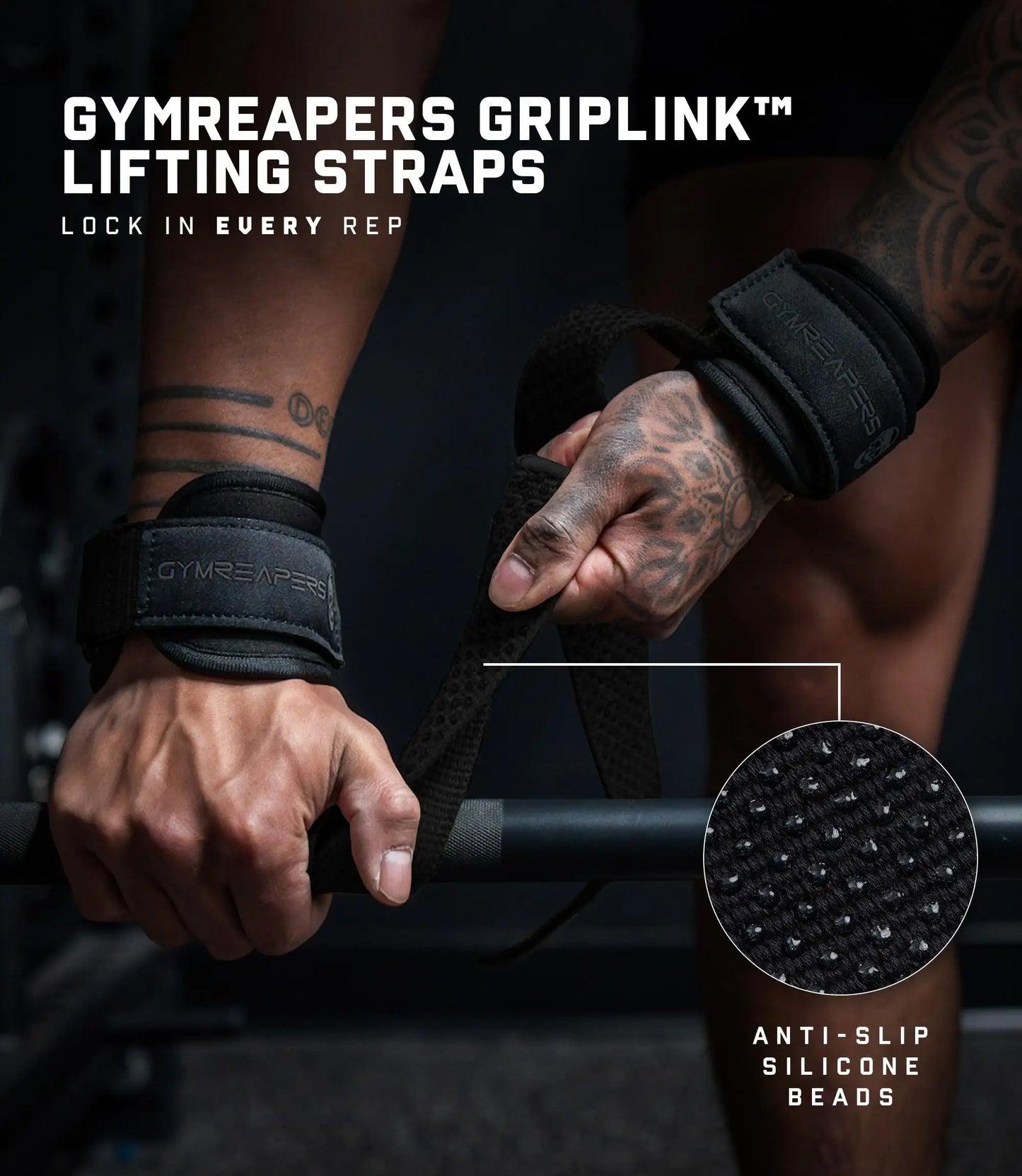 Heavy Duty Lifting Straps With Anti Slip Grip Wrist Support
