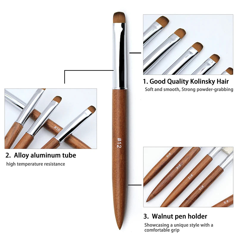 French Nail Art Brush Set With Sandalwood Handle Premium