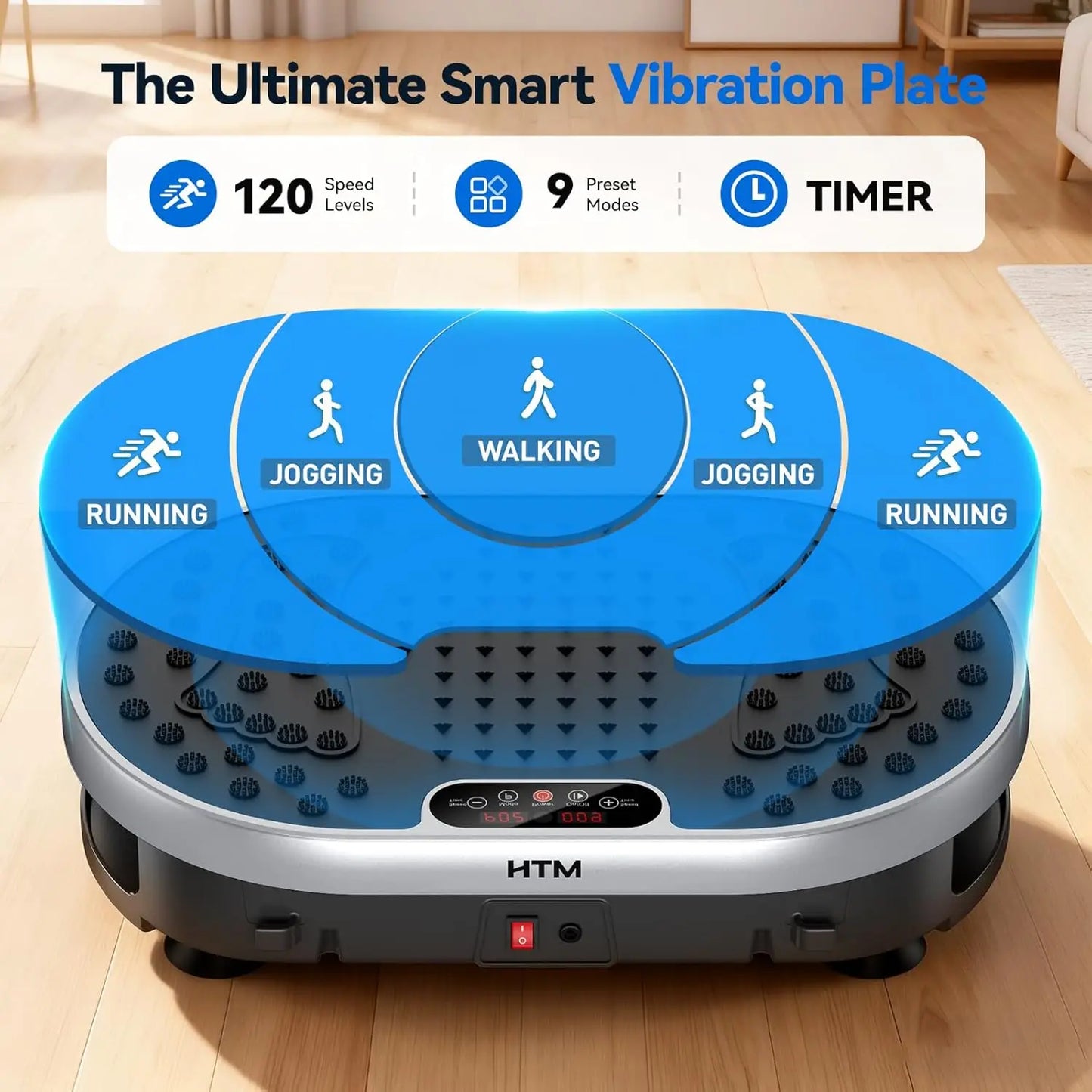 HTM Vibration Plate Exercise Machine With 120 Speed Levels