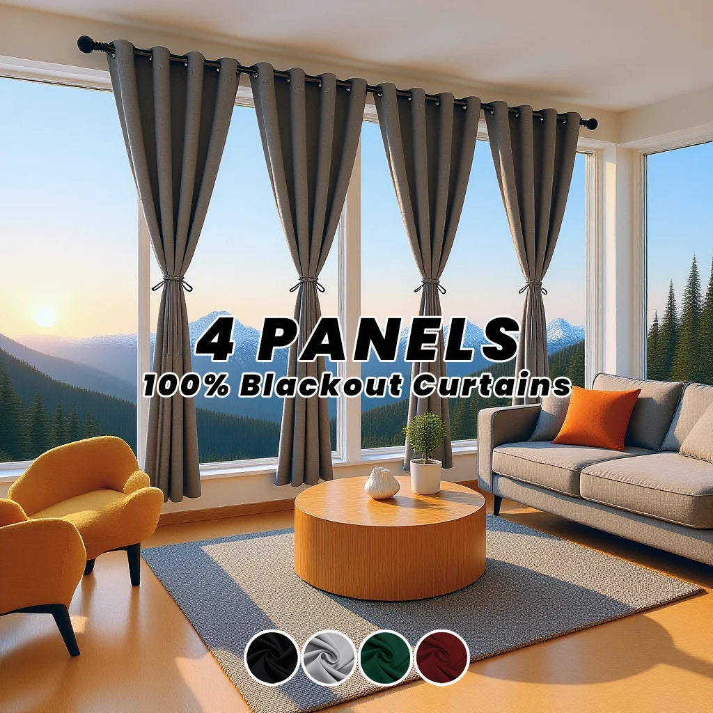 100 Percent Blackout Thermal Curtains For Living Room And Bedroom