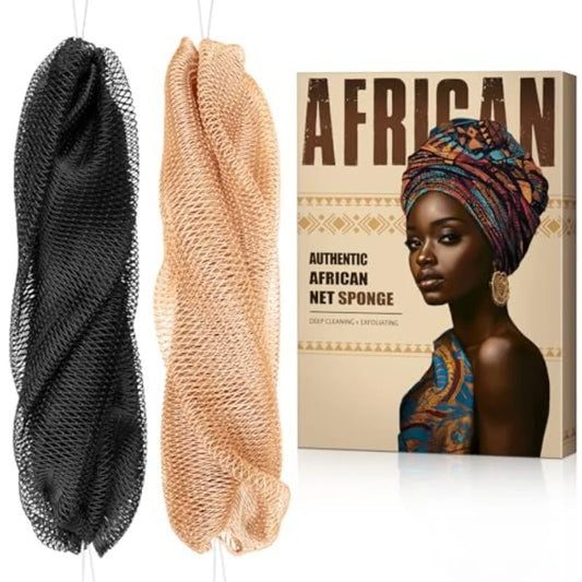 African Net Sponge Back Scrub Exfoliating Shower Scrubber