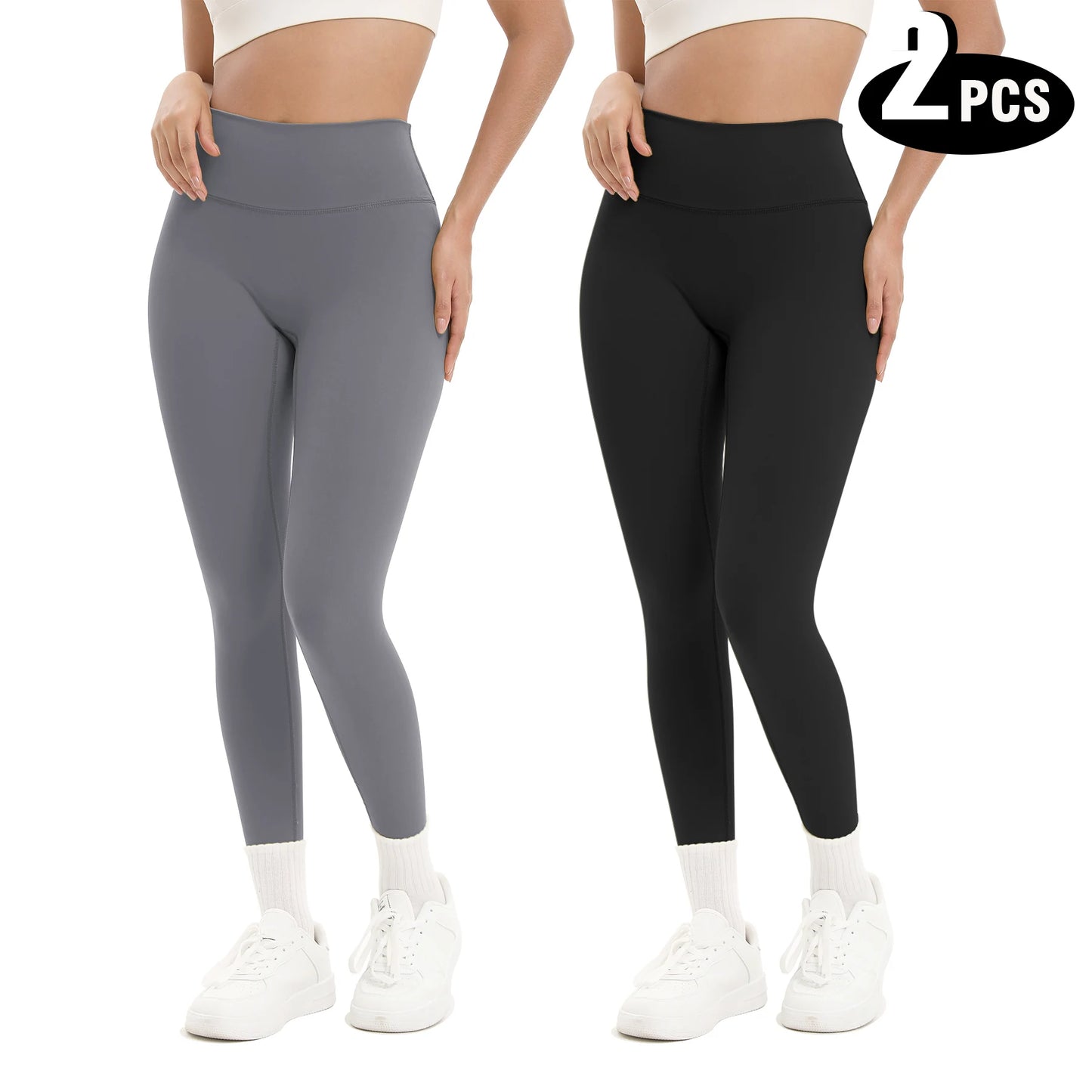 Women's High Waisted Seamless Yoga Leggings Pack of 2