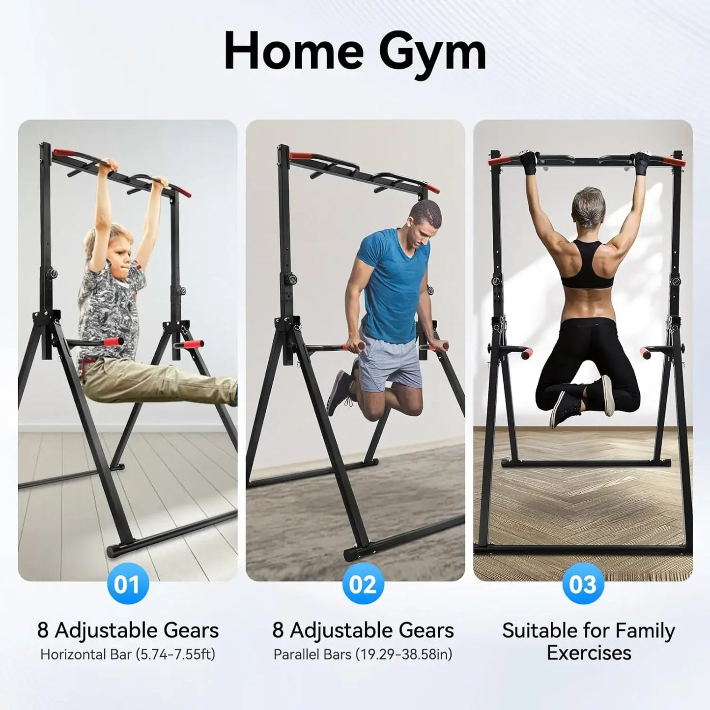 Pull Up Bar Dip Station Power Tower Home Gym Equipment