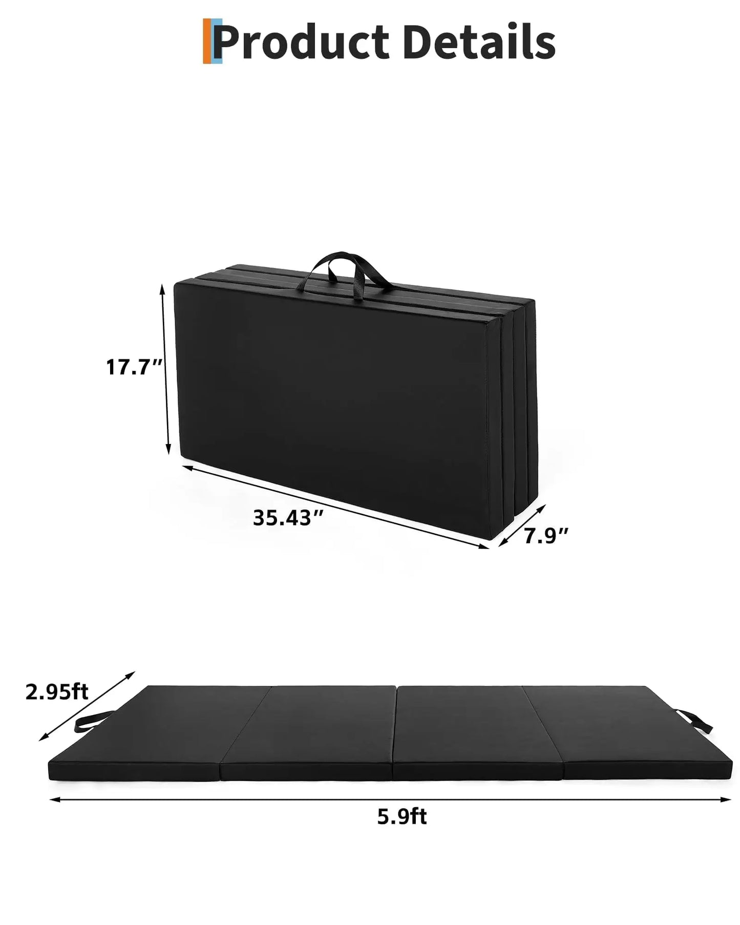 HiMISS Portable Folding Gymnastics Mat for Home Workouts