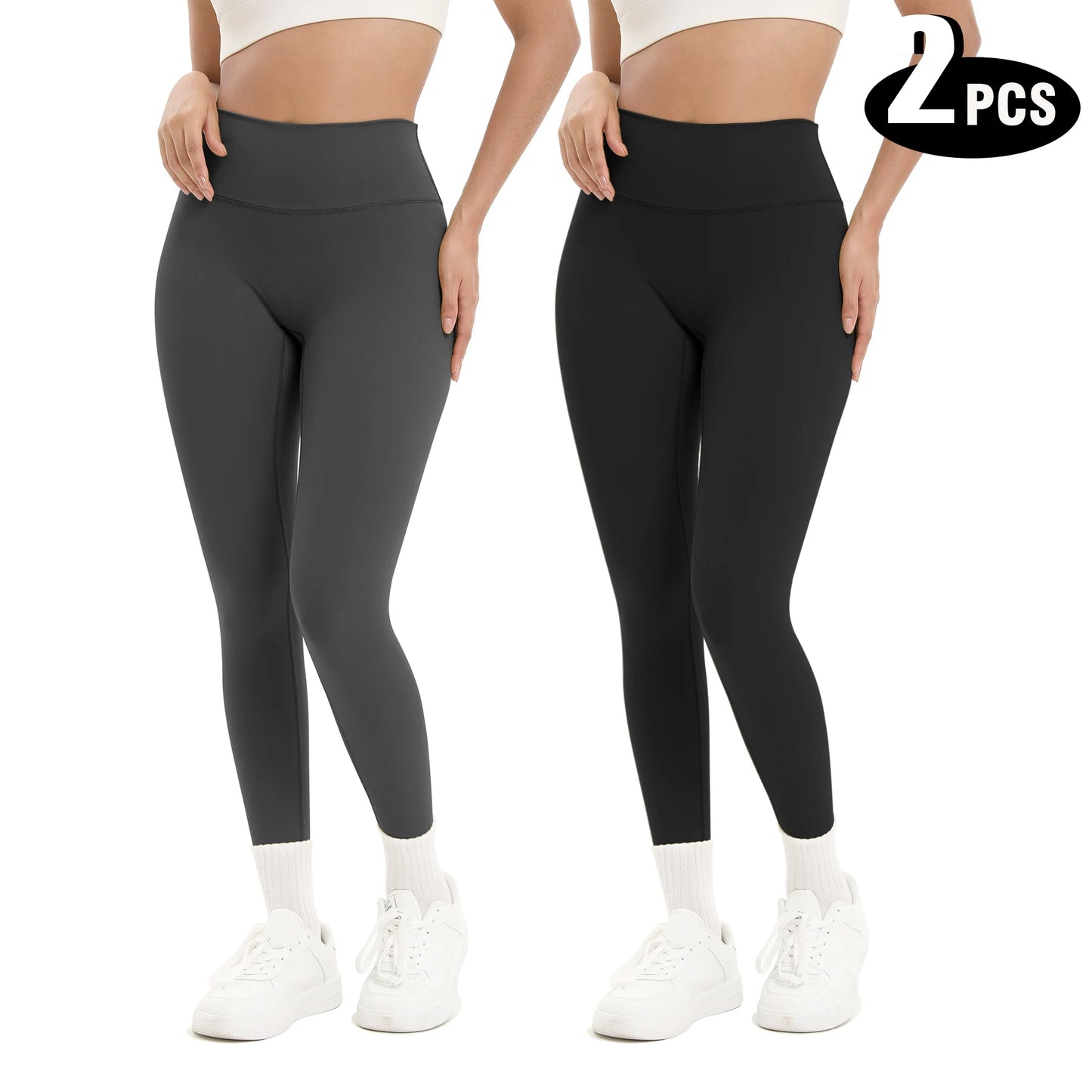 Women's High Waisted Seamless Yoga Leggings Pack of 2