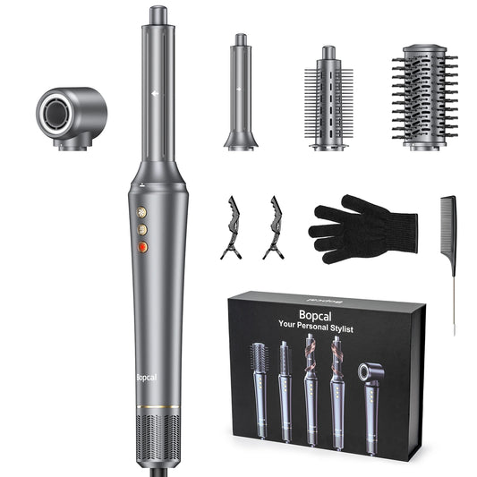 Bopcal 5In1 Hot Air Comb Hair Dryer With Anion Filter