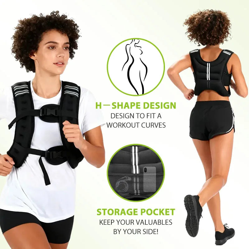 Weight Vest With Reflective Stripe For Training And Running