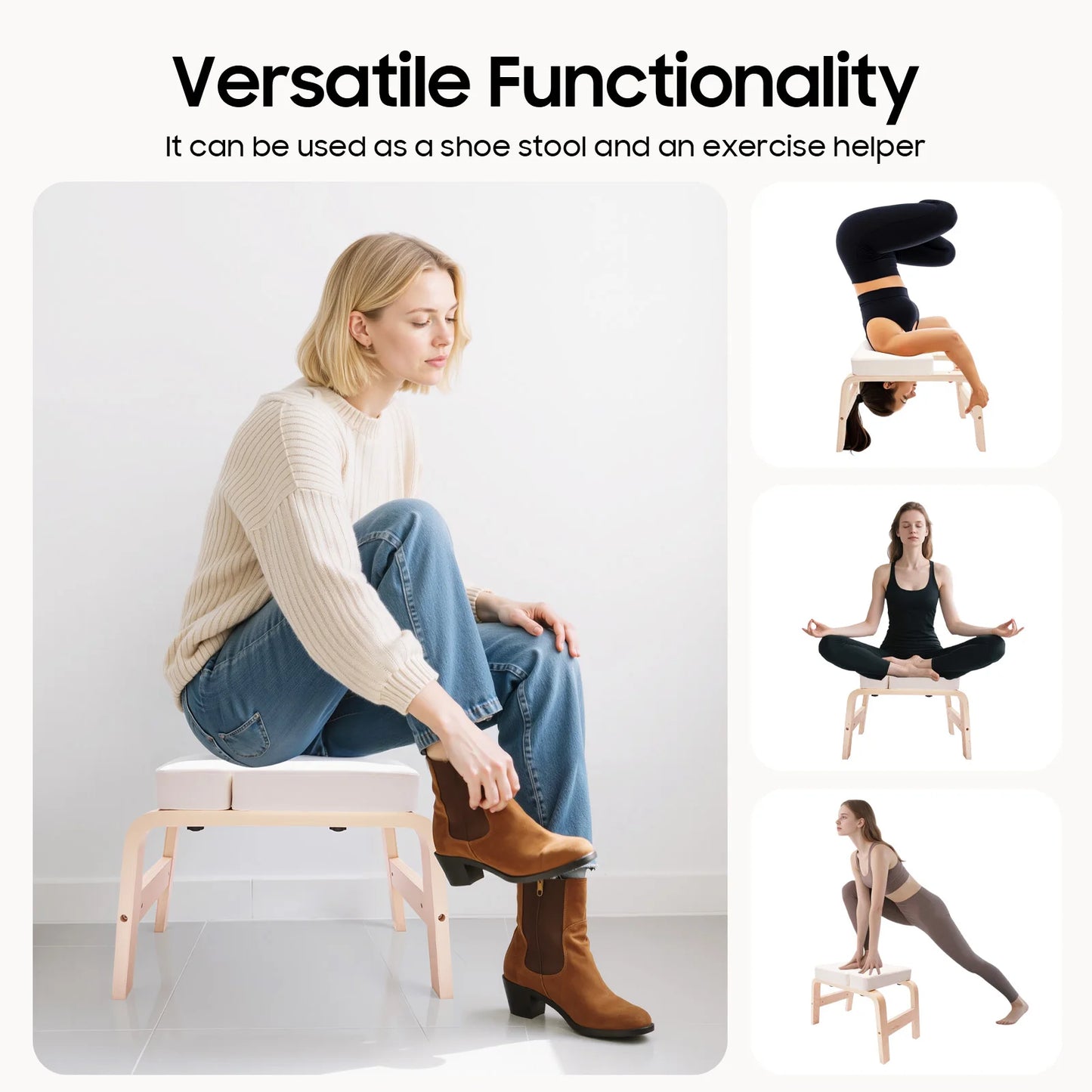 Yoga Headstand Bench Inversion Stool With 440lbs Capacity