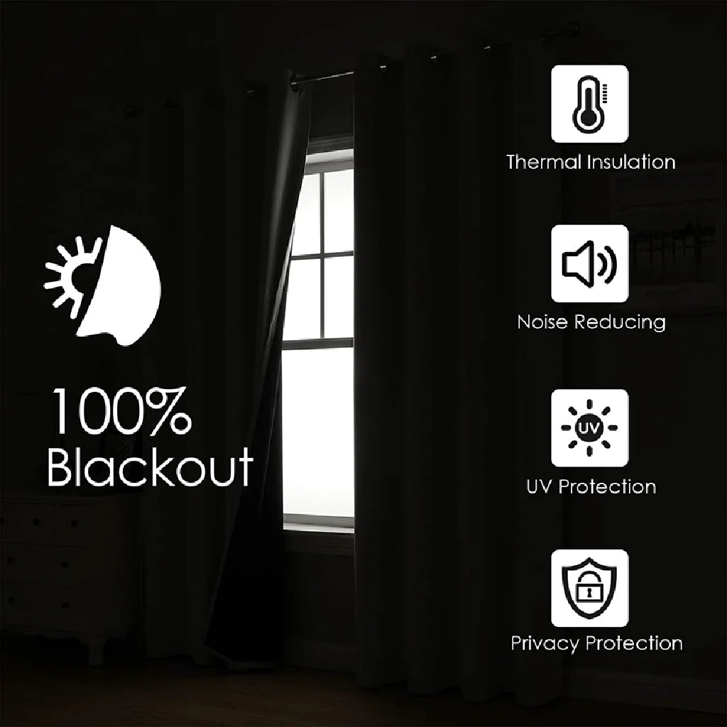 100 Percent Blackout Thermal Curtains For Living Room And Bedroom