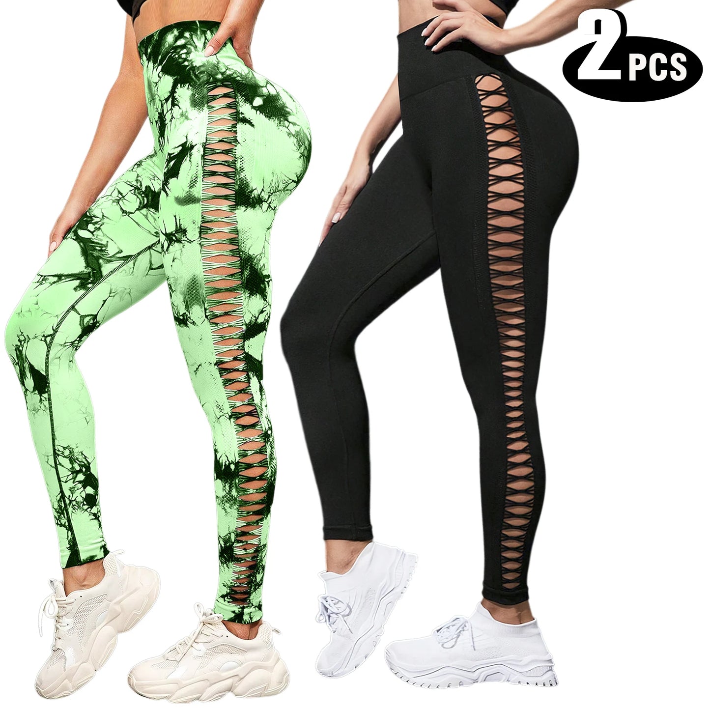Women's High Waisted Seamless Yoga Leggings Pack of 2