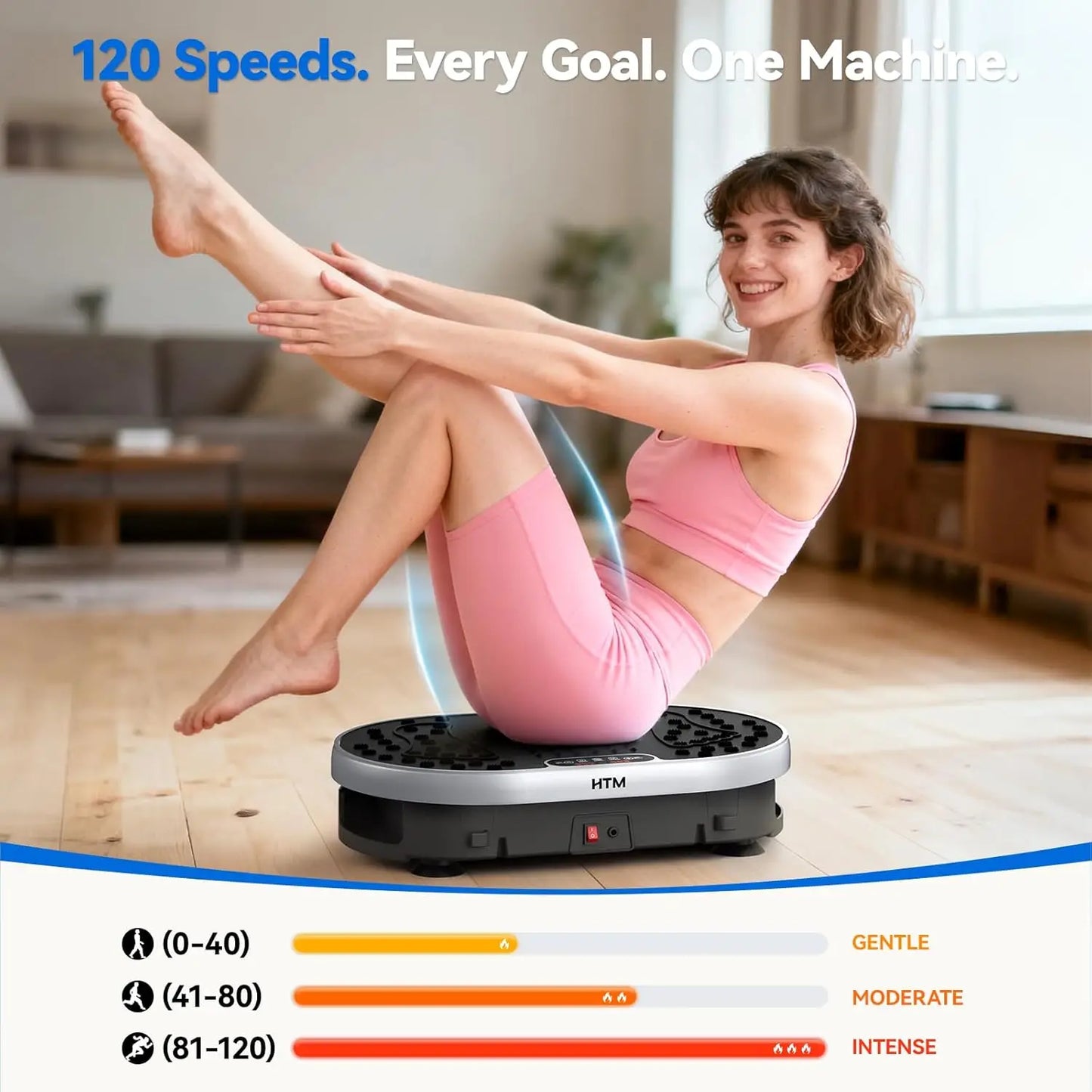 HTM Vibration Plate Exercise Machine With 120 Speed Levels