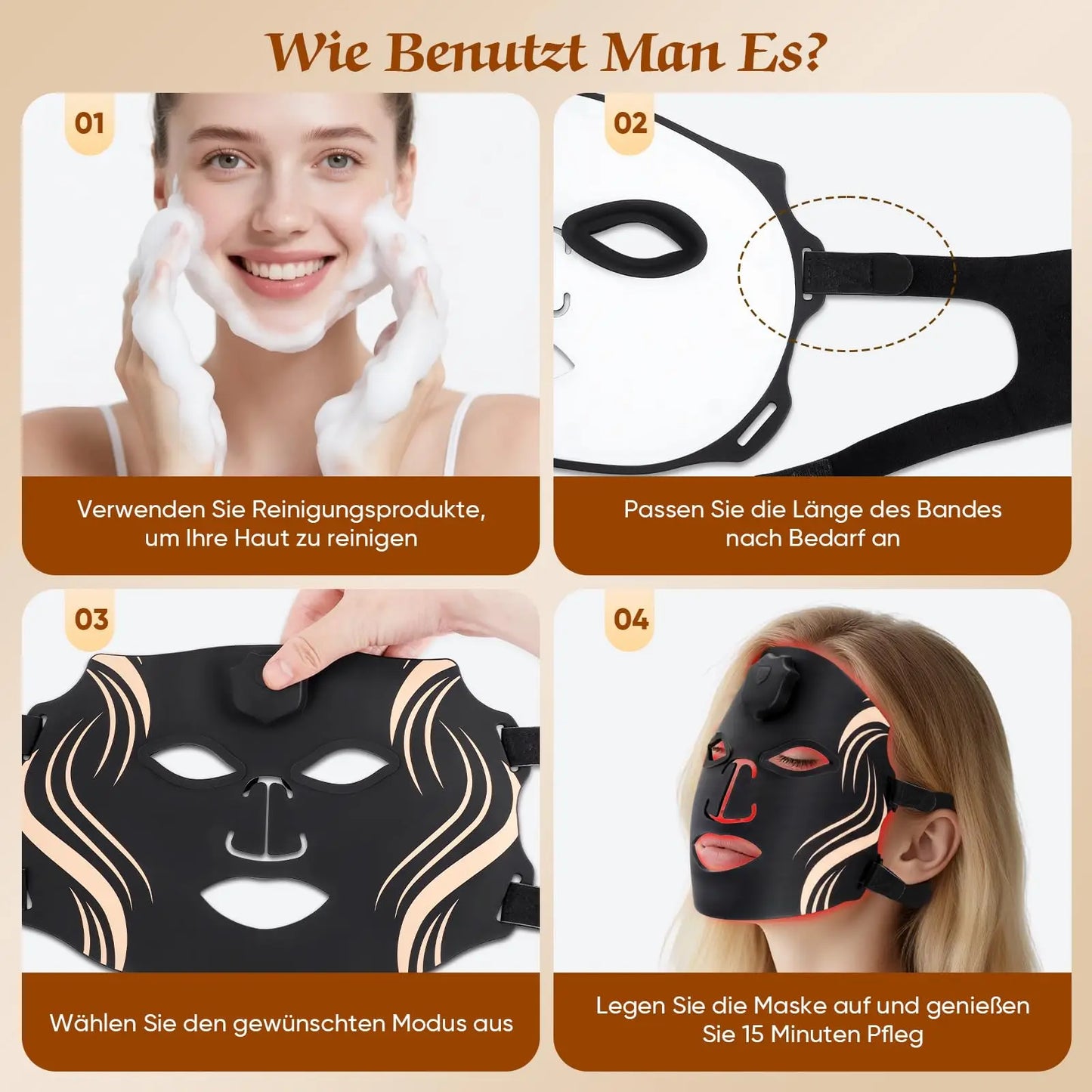 UBilli LED Facial Mask Photon Skin Therapy 7 Modes