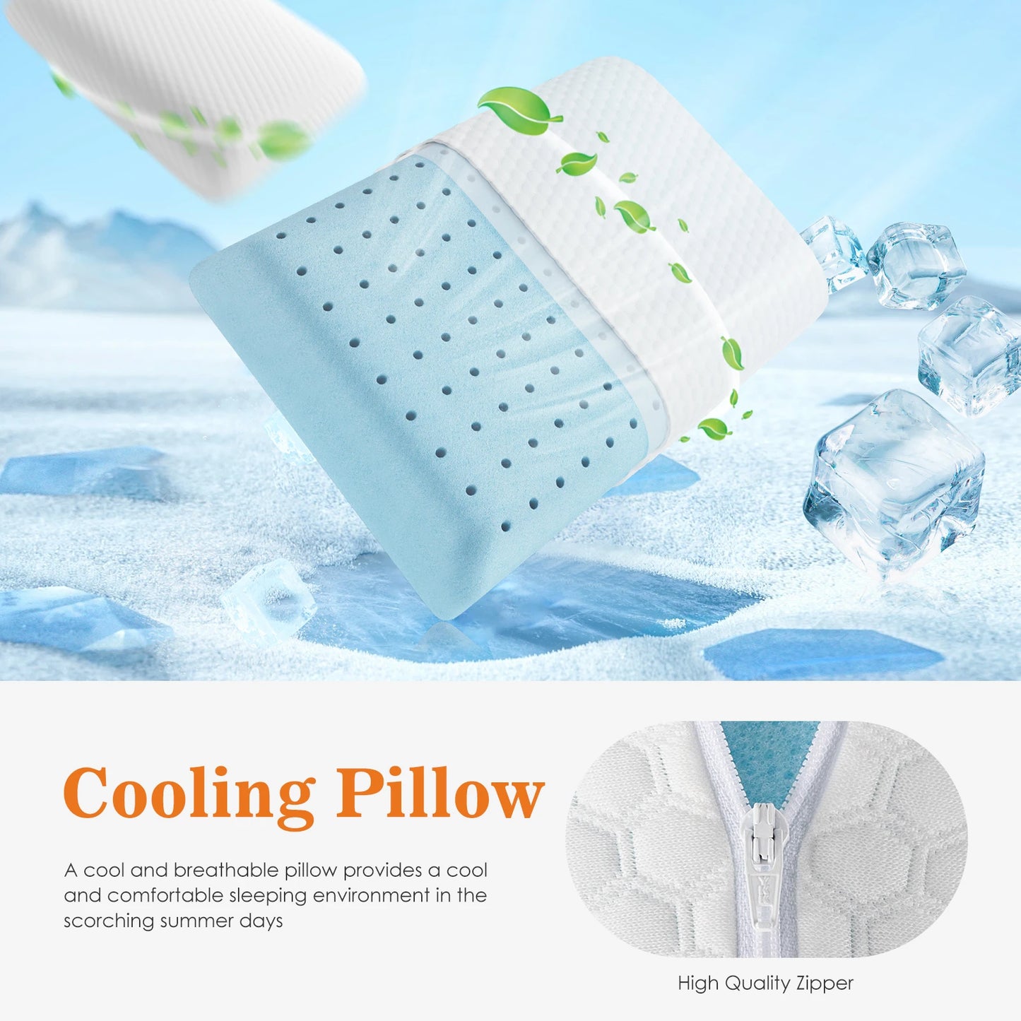 JHK Memory Foam Neck Pillows With Ventilated Design And Removable Cover