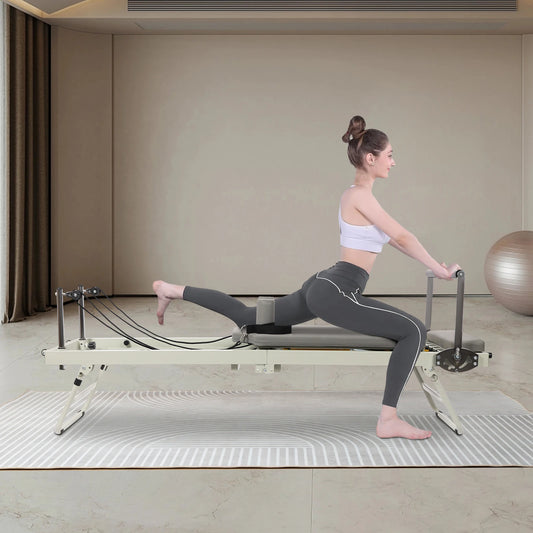 Foldable Pilates Reformer Machine For Home Gym Multifunctional Fitness Equipment
