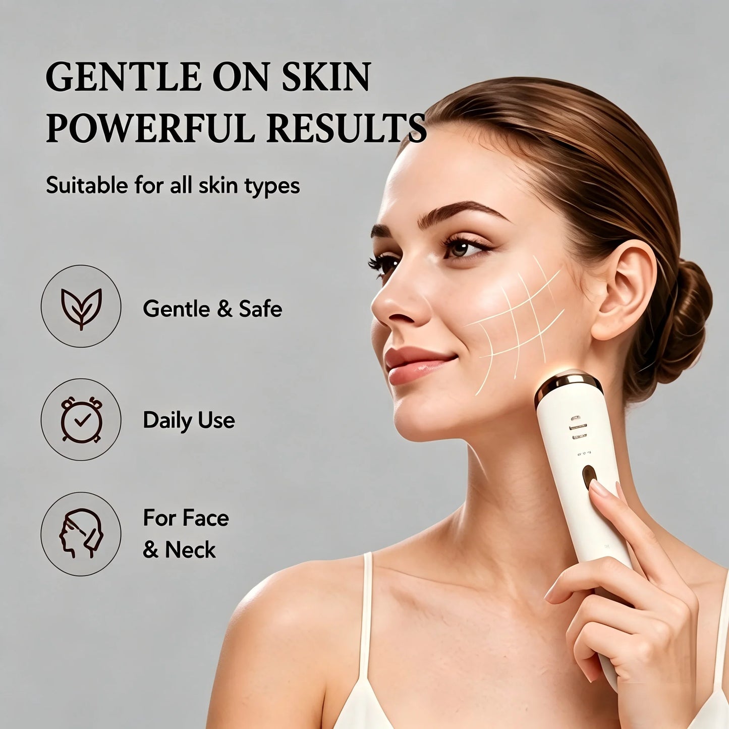 3 In 1 Red Light Facial Device For Neck Tightening