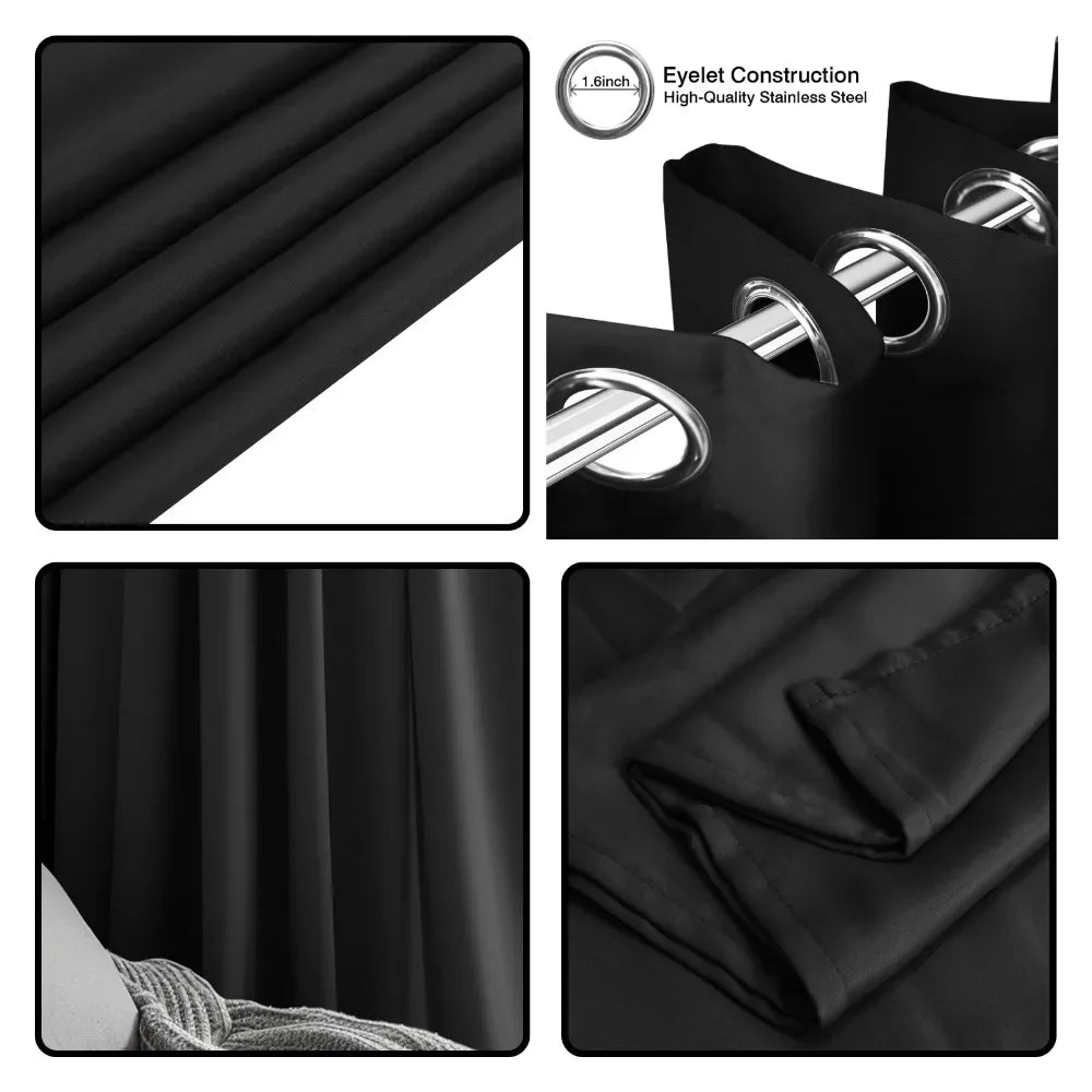 Ninety Percent Blackout Curtain For Bedroom And Living Room Grommet Panels