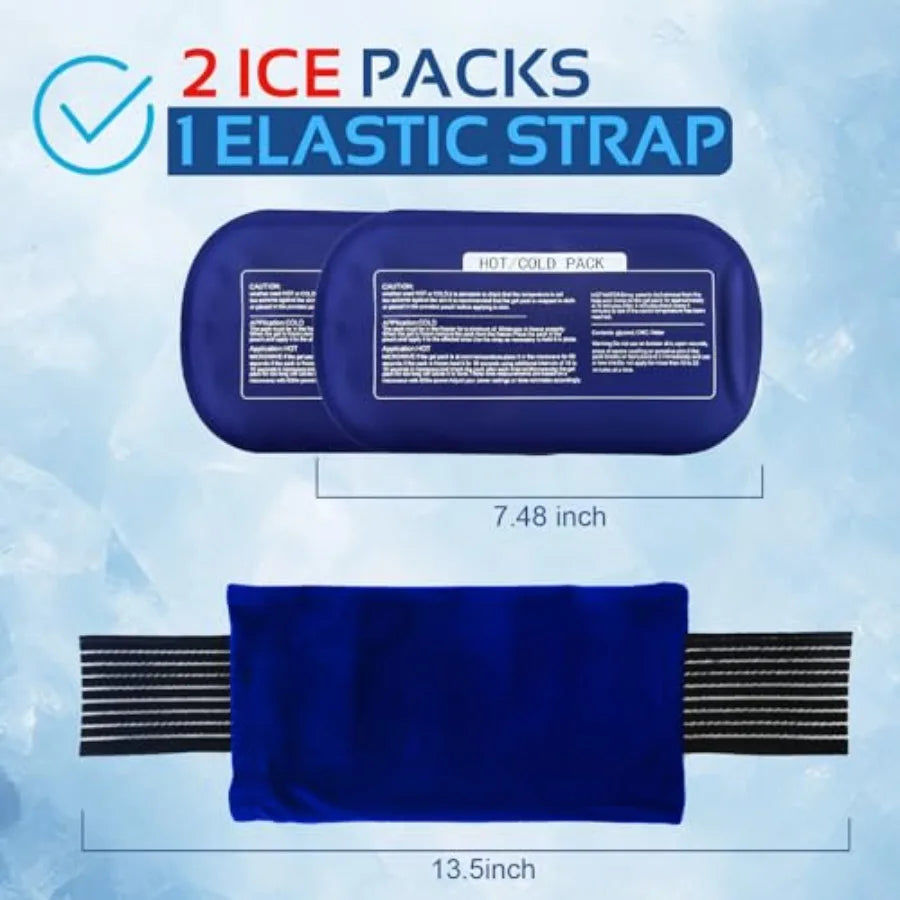 Reusable Ice Pack Set for Injuries Three Piece Gel Wraps for Knee Cold Therapy