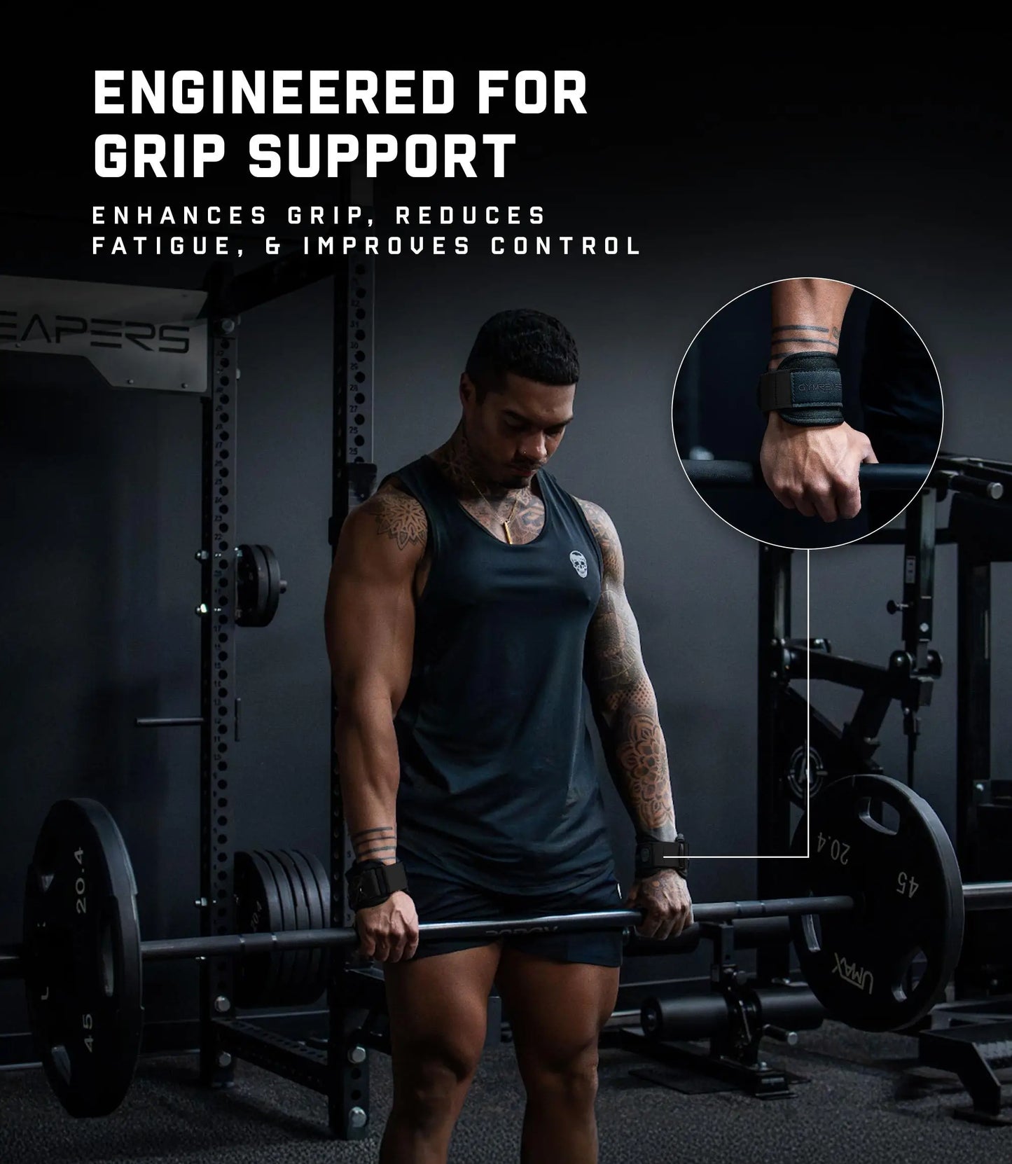 Heavy Duty Lifting Straps With Anti Slip Grip Wrist Support