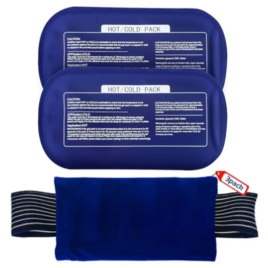 Reusable Ice Pack Set for Injuries Three Piece Gel Wraps for Knee Cold Therapy