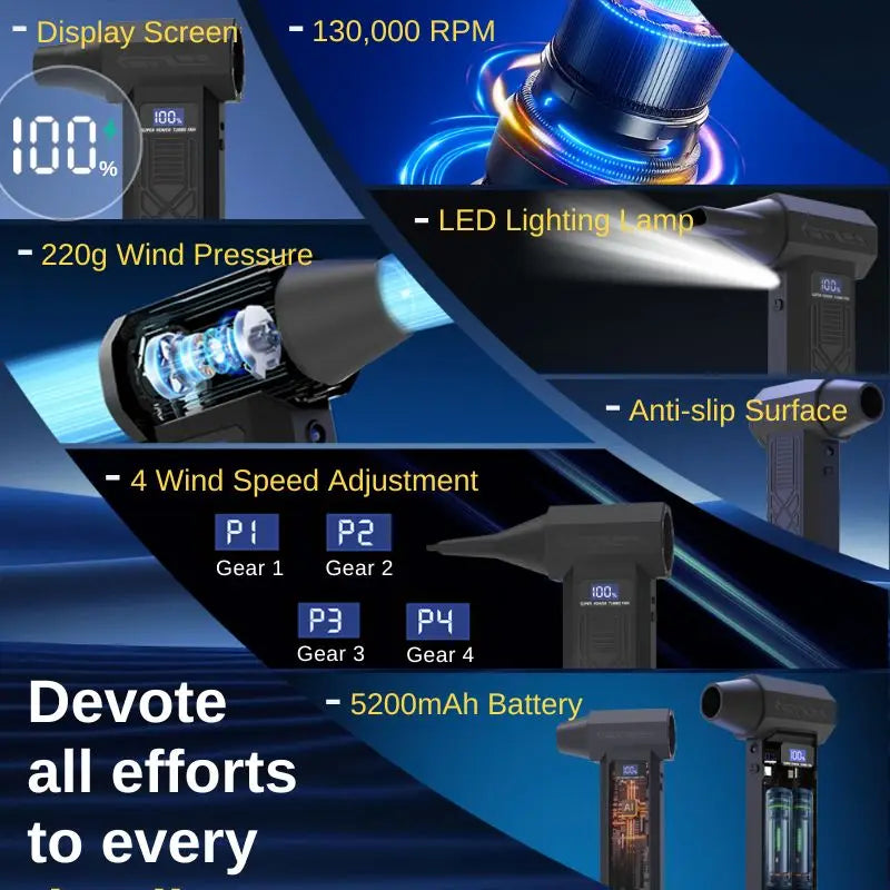 Trnojthk Portable Cordless Turbine Blower For Electronics Cleaning