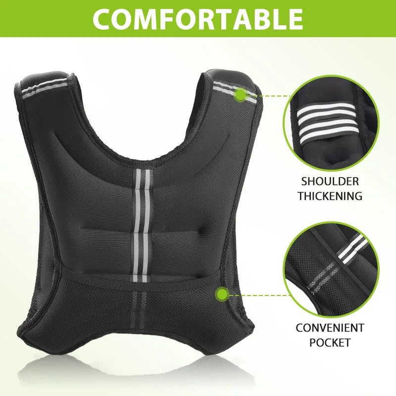 Weight Vest With Reflective Stripe For Training And Running