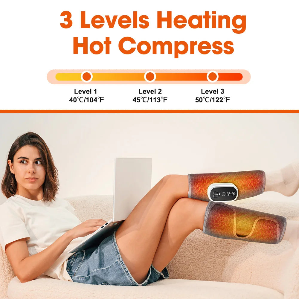 PASTSKY 360 Degree Air Pressure Calf Massager With Heating Wireless