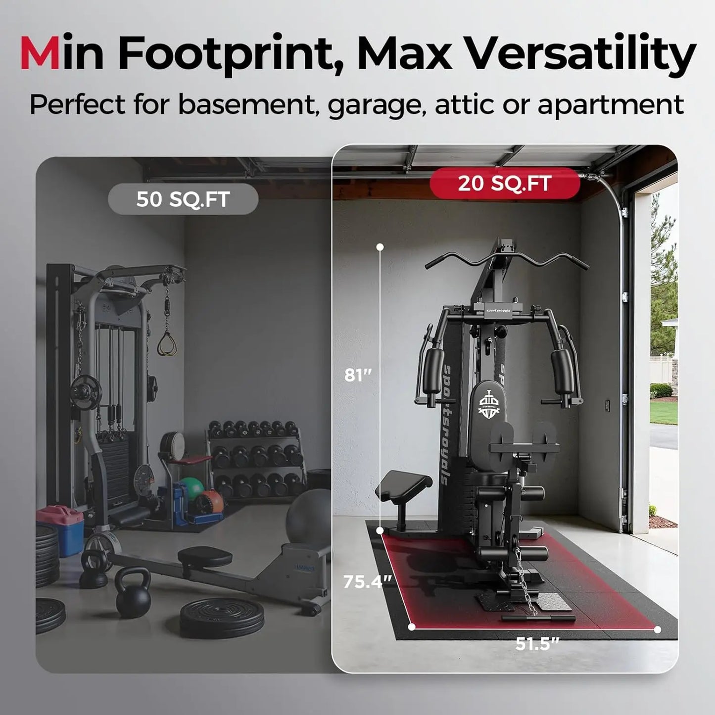 FED Fitness Home Gym Equipment With Pulley System Machine