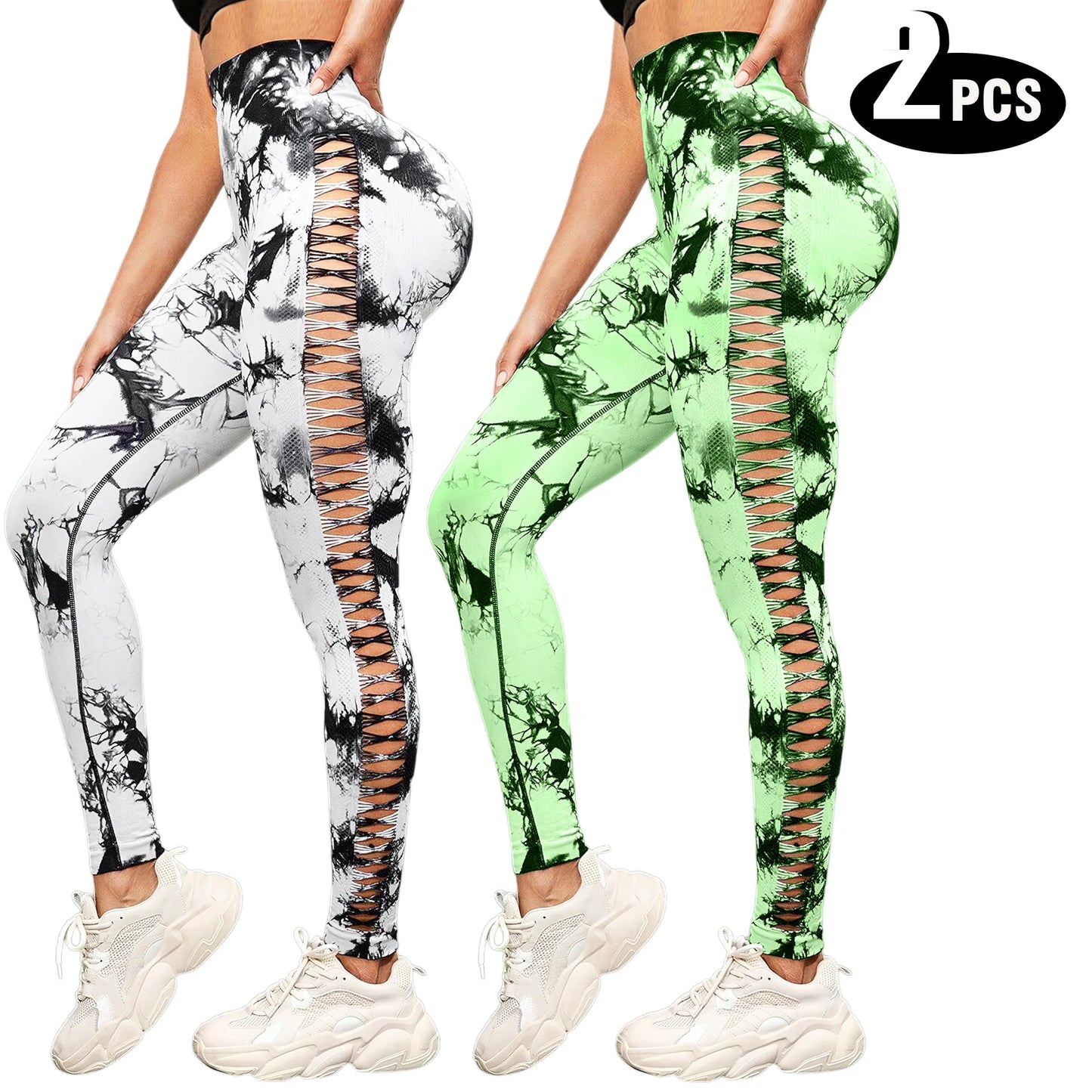 Women's High Waisted Seamless Yoga Leggings Pack of 2