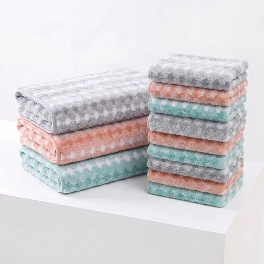 NONE CN Ultra Thick Plush Bathroom and Face Towel Set