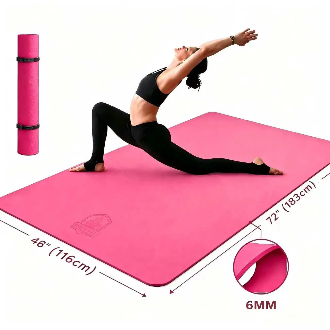 HAPBEAR TPE Yoga Mat Non Slip For Home Workouts Durable