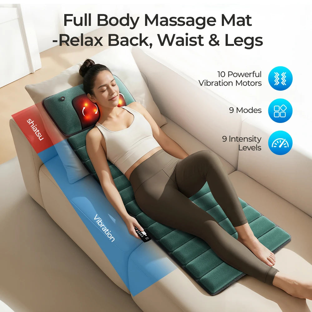 HOMEMASSA Deep Tissue Full Body Massage Mat With 10 Motors