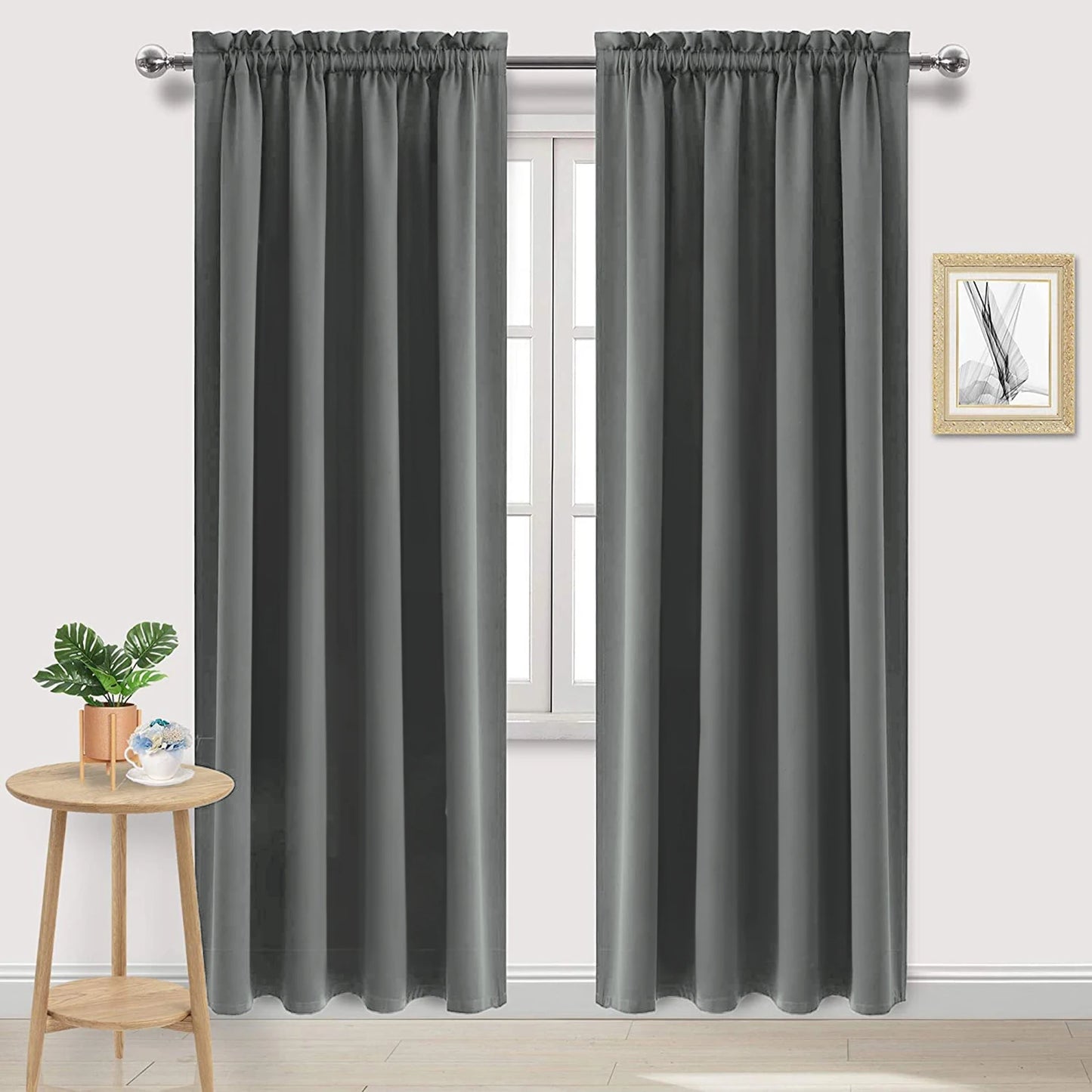 Thermal Insulated Blackout Curtain Panel With Grommet For Living Room