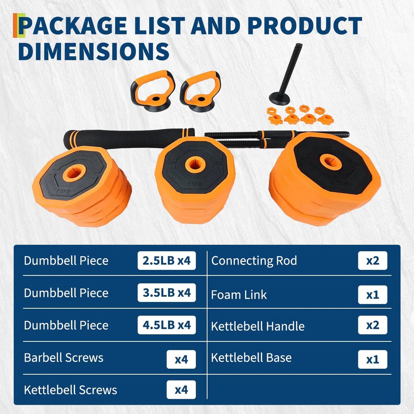 Adjustable Dumbbells 44 Lb Set 4-In-1 Home Gym Complete