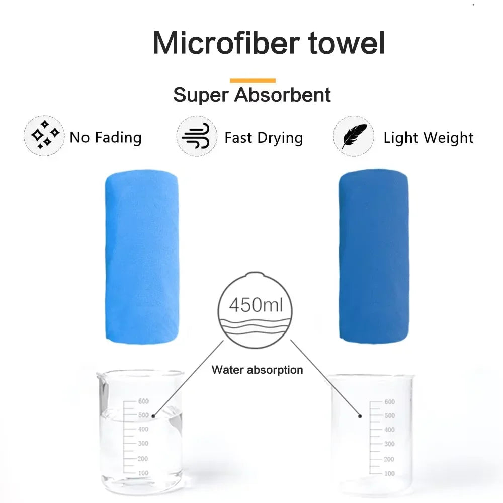 Microfiber Quick Dry Bath Towel With Portable Bag Highly Absorbent