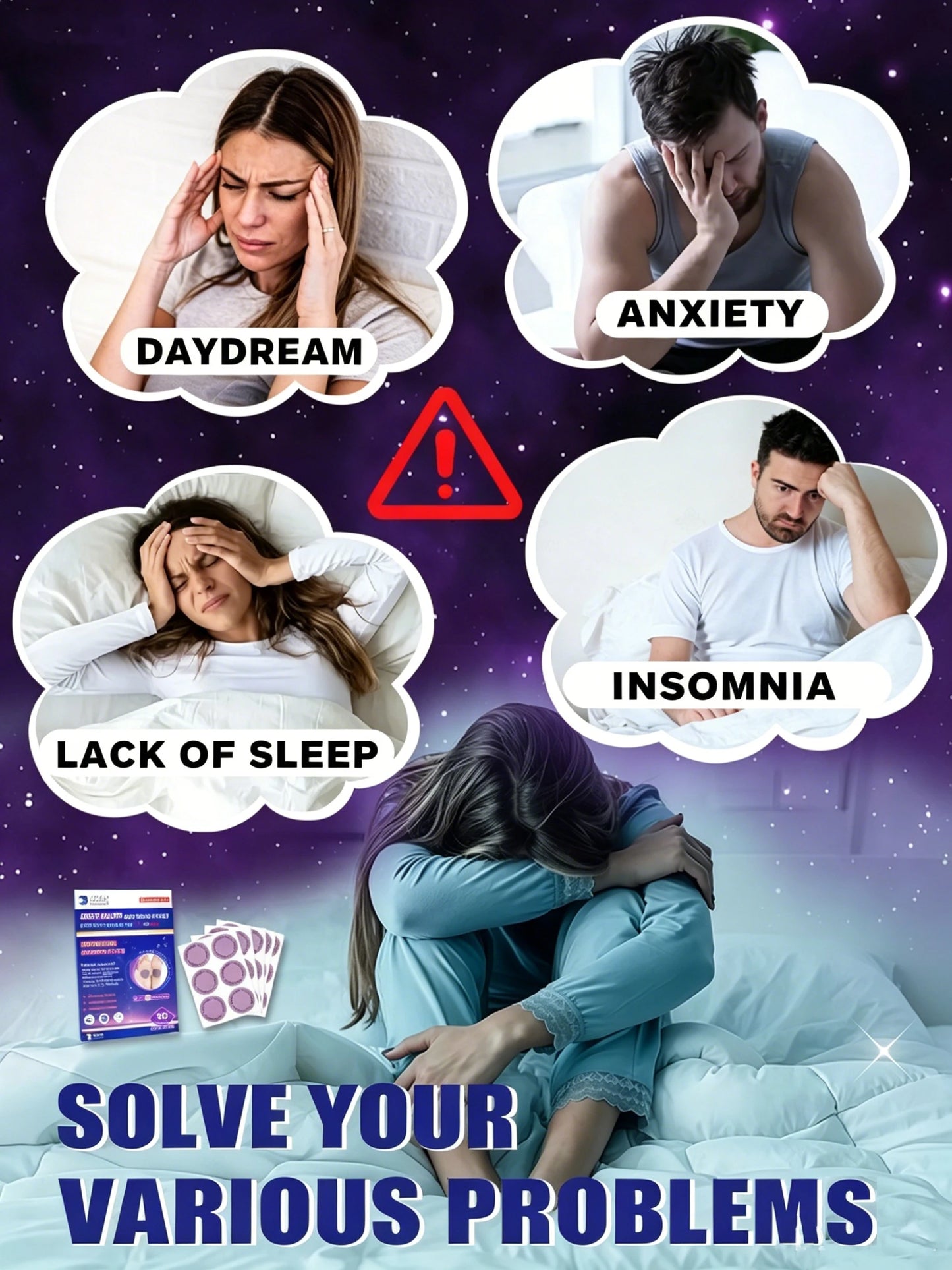 Nighttime Sleep Aid Patches Set With Herbal Fragrance 30 Pieces