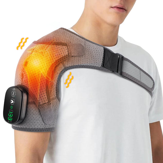 Hailicare Adjustable Heating Shoulder Brace With Vibration Massager