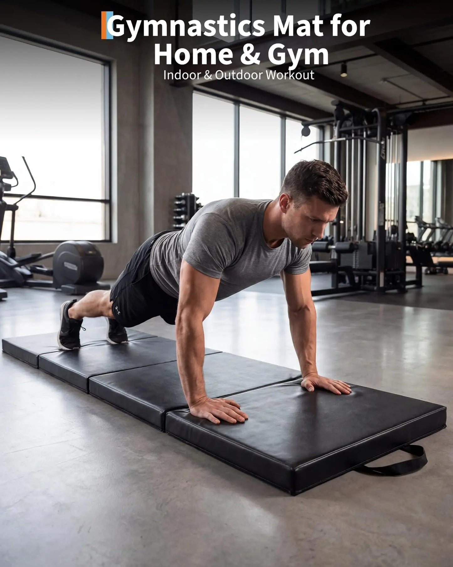 HiMISS Portable Folding Gymnastics Mat for Home Workouts