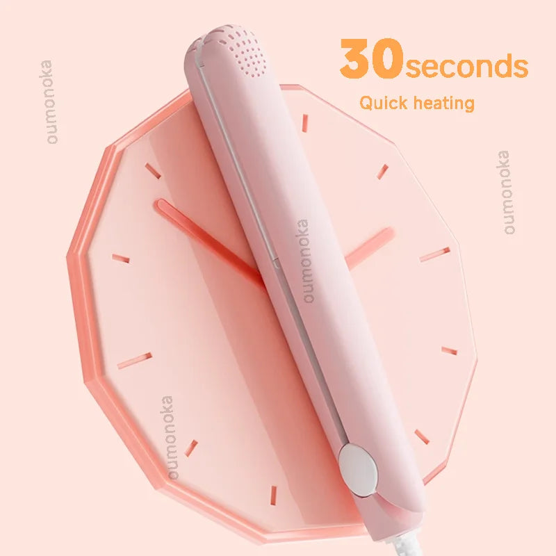 Oumonoka Mini Curling Iron and Hair Straightener Ceramic Flat Iron