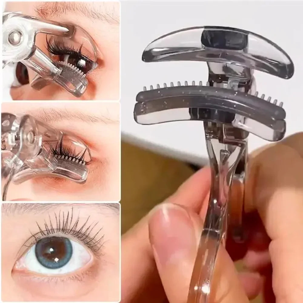 Dual-Type Eyelash Curler With Comb And Wide Partial Clip