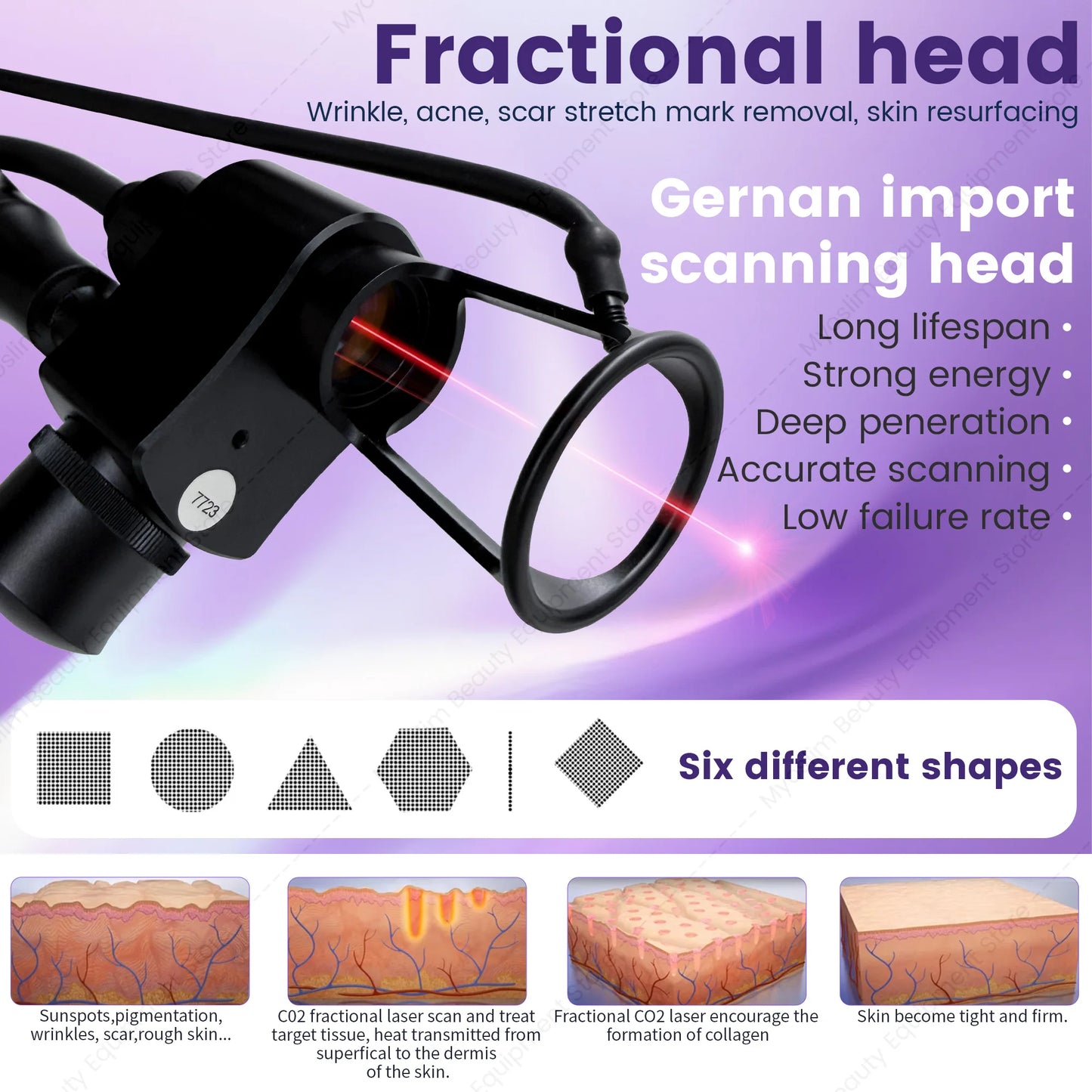 MYOSLIM CO2 Fractional Laser Rejuvenation Epilator For Acne And Wrinkles