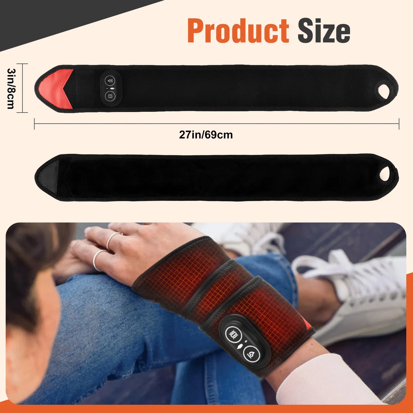Hailicare 36 LED Beads Red Light Therapy Heating Wrap