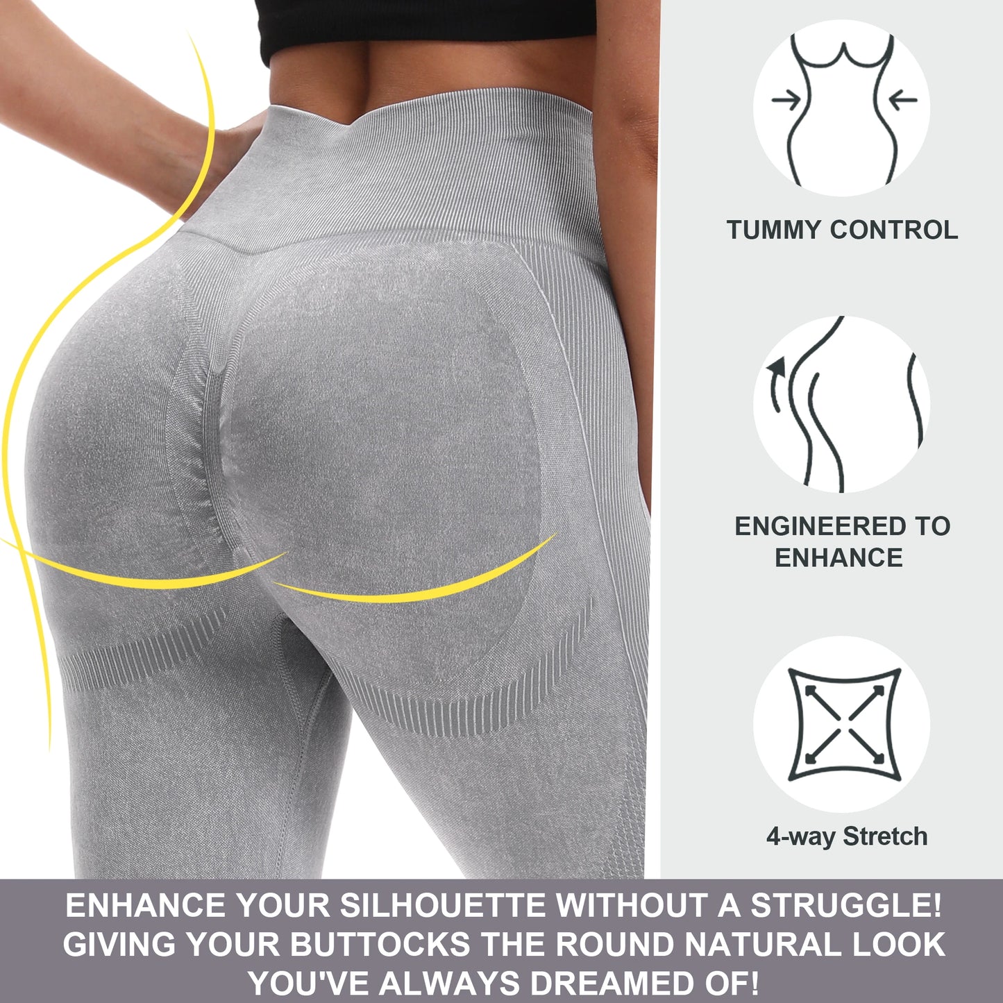 Women's High Waisted Seamless Yoga Leggings Pack of 2