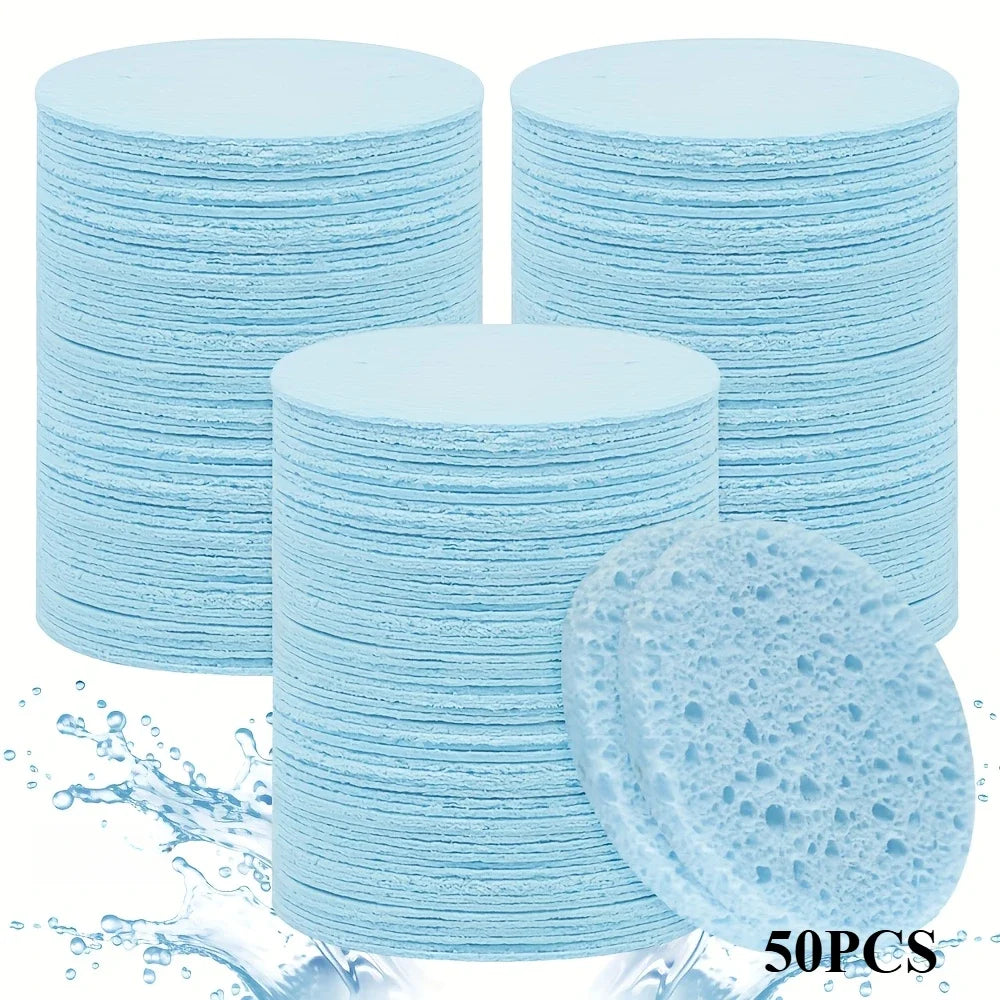 Compressed Facial Sponges 50Pcs Set For Cleansing Makeup Removal Exfoliation