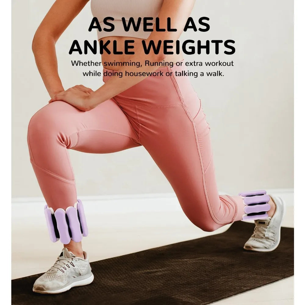 Adjustable Ankle And Wrist Weights Set For Fitness Training