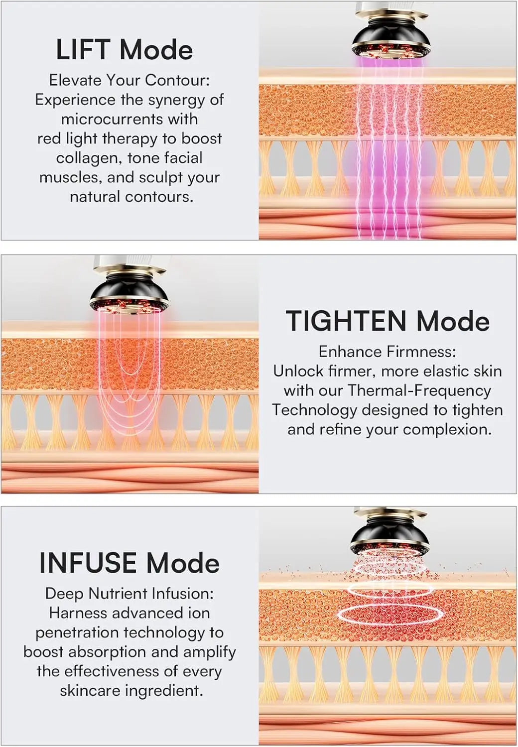 Three in One Red Light Facial and Neck Therapy Device